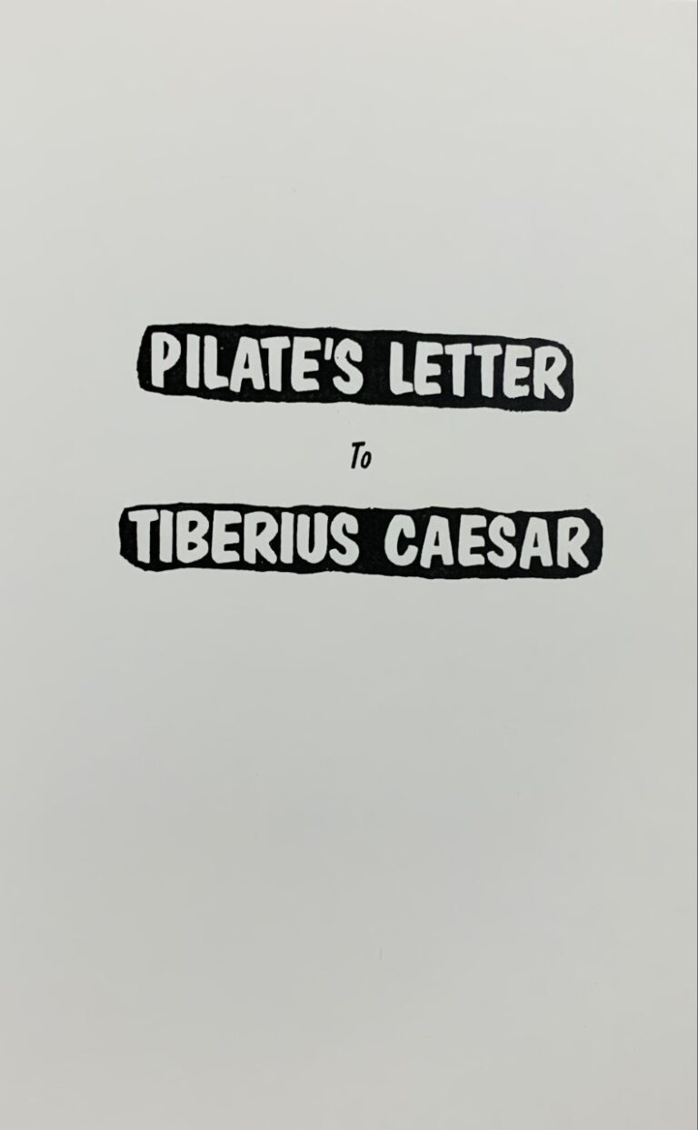 PILATES LETTER TO TIBERIUS CAESAR Omni Christian Book Club