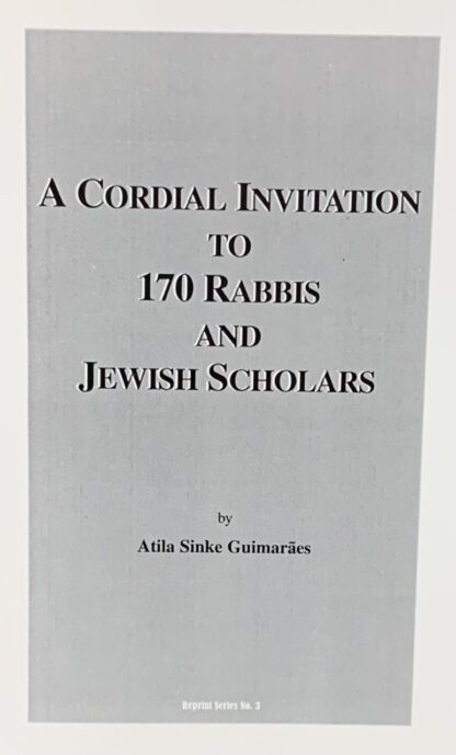 A CORDIAL INVITATION TO 170 RABBIS and JEWISH SCHOLARS