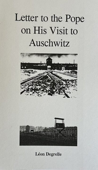 LETTER TO THE POPE on HIS VISIT TO AUSCHWITZ