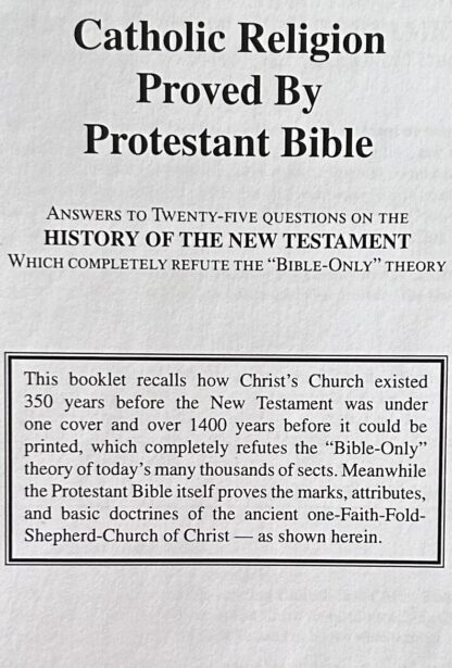 CATHOLIC RELIGION PROVED BY PROTESTANT BIBLE