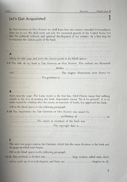 THE GROWTH OF OUR NATION with Workbook -Voyages in History Series - Image 3