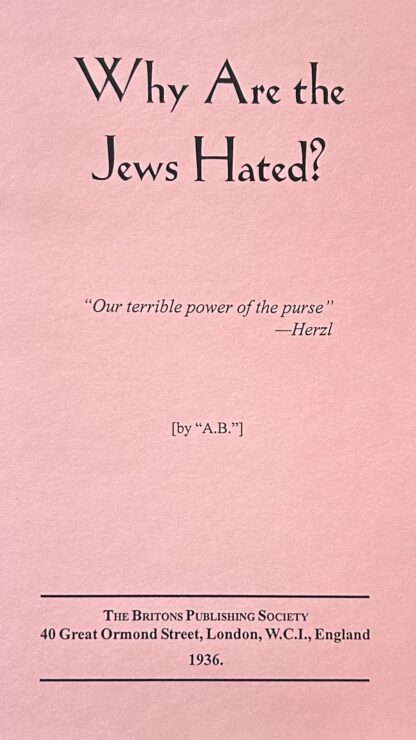 WHY ARE THE JEWS HATED