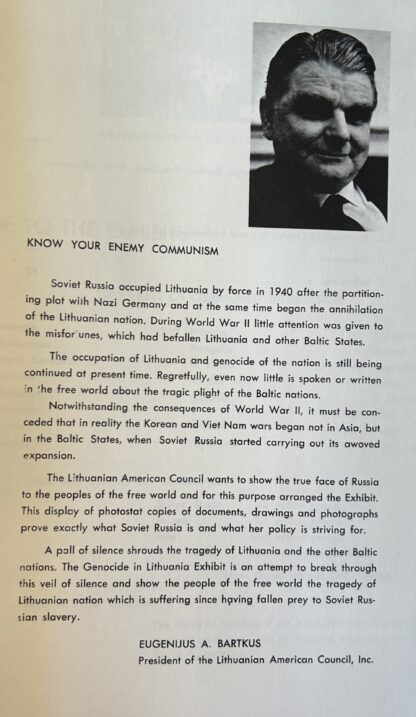 KNOW YOUR ENEMY - COMMUNISM: Exhibit Program by Lithuanian American Council - Image 2