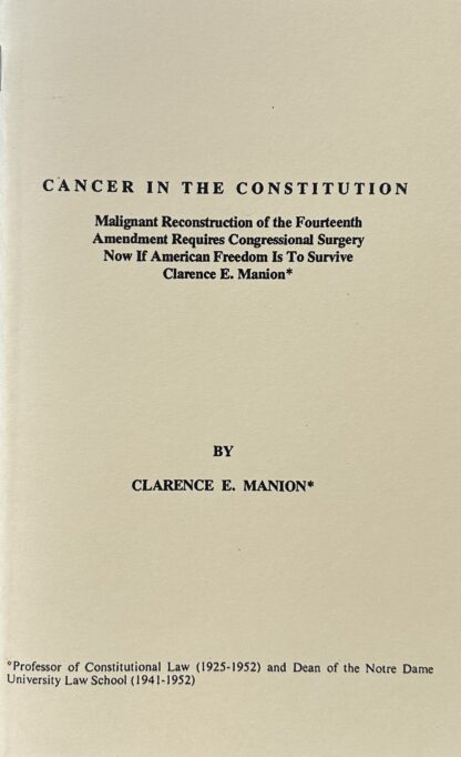 CANCER IN THE CONSTITUTION...Reconstruction of 14th Amendment...
