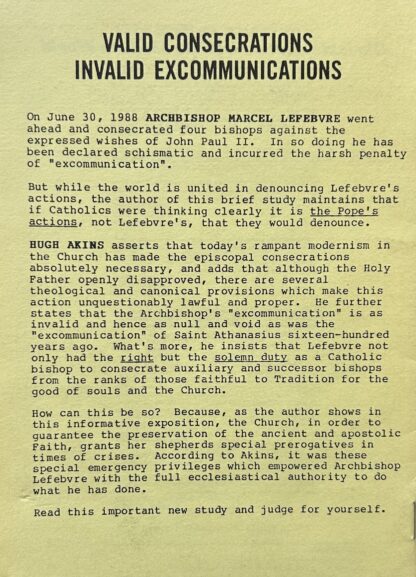 ARCHBISHOP LEFEBVRE: The Consecration of Bishops and the Question of Schism - Image 2